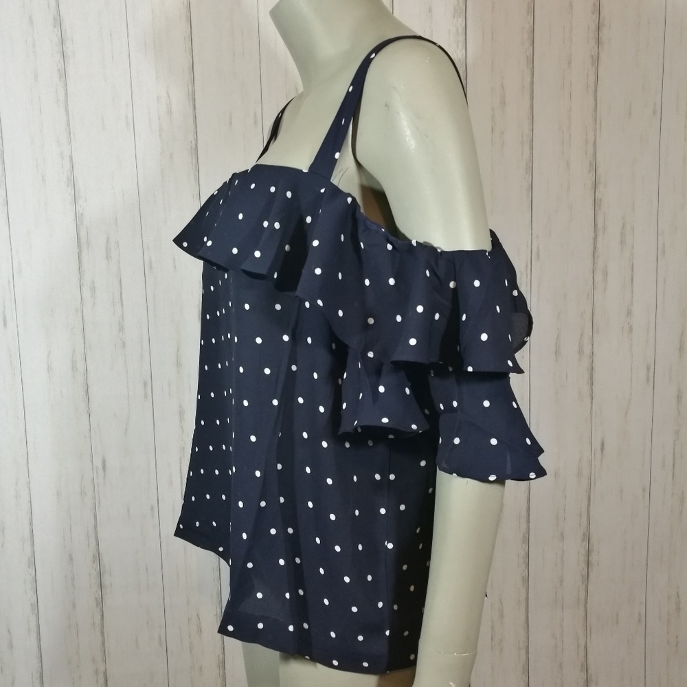 J CREW Polka Dot Ruffle Tank Top Plus Size 16 - Picture 2 of 7